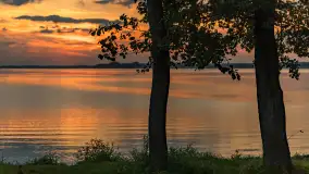 Zachód słońca, jezioro Dargin i wyspa Poganckie Kępy - zdjęcie 31