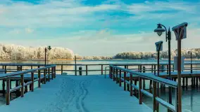 Zima w porcie Łabędzi Ostrów w Pięknej Górze, listopada 2023 r. - zdjęcie 28