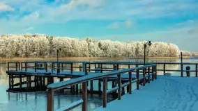 Zima w porcie Łabędzi Ostrów w Pięknej Górze, listopada 2023 r. - zdjęcie 4