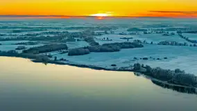 Zimowy zachód słońca nad jeziorem Mój, listopad 2023 r. - zdjęcie 17