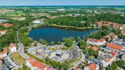 Wiosenne zdjęcia Kętrzyna z lotu ptaka, koniec maja 2023 r.