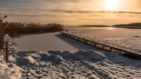 Zimowo i przed zachodem słońca na przystani Harsz Zdorkowo - zdjęcie 7