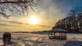 Zimowo i przed zachodem słońca na przystani Harsz Zdorkowo - zdjęcie 15
