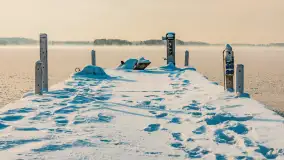 Uroki zimy nad jeziorem Dargin w porcie Dziki Harsz - zdjęcie 7