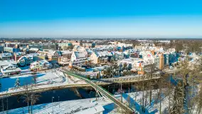 Zimowy Pisz na ujęciach z drona, styczeń 2024 r. - zdjęcie 12