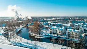 Zimowy Pisz na ujęciach z drona, styczeń 2024 r. - zdjęcie 19