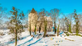 Zamek Krzyżacki, a teraz kościół w Bezławkach w zimowej scenerii, styczeń 2024 r. - zdjęcie 32