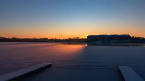 Zachód słońca nad jeziorem Tałty, Mikołajki, styczeń 2024 r. - zdjęcie 1