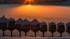 Zachód słońca nad jeziorem Tałty, Mikołajki, styczeń 2024 r. - zdjęcie 16