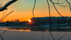 Zachód słońca nad jeziorem Tałty, Mikołajki, styczeń 2024 r. - zdjęcie 9