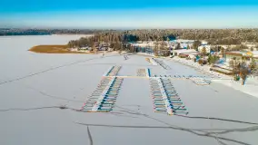 Bełdany, Piaski i Mazurski Raj z lotu ptaka, styczeń 2024 r. - zdjęcie 15