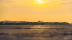 Jezioro Tajty i wieś Wrony przed zachodem słońca, styczeń 2024 r. - zdjęcie 2