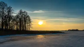 Jezioro Tajty i wieś Wrony przed zachodem słońca, styczeń 2024 r. - zdjęcie 36