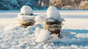 Zimowa rzeka Dajna niedaleko Wilkowa, styczeń 2024 r. - zdjęcie 32