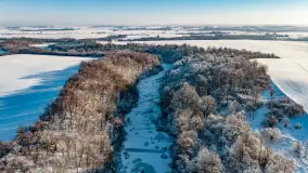 Zimowa rzeka Dajna niedaleko Wilkowa, styczeń 2024 r. - zdjęcie 18