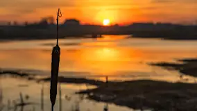 Mazurski zachód słońca odbity w rozlewiskach, luty 2024 r. - zdjęcie 19