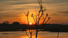 Mazurski zachód słońca odbity w rozlewiskach, luty 2024 r. - zdjęcie 27