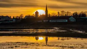 Zachód i rozlewiska przy Karolewie, luty 2024 r. - zdjęcie 25