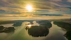 Wschód słońca nad jeziorem Wydmińskim, luty 2024 r. - zdjęcie 23