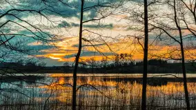 Zachód słońca nad jeziorem Głęboka Kuta, marzec 2024 r. - zdjęcie 20