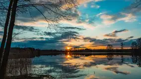 Zachód słońca nad jeziorem Głęboka Kuta, marzec 2024 r. - zdjęcie 6