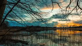 Zachód słońca nad jeziorem Głęboka Kuta, marzec 2024 r. - zdjęcie 13