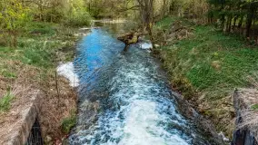 Zabytkowy młyn wodny przy Krutyni, kwiecień 2024 r. - zdjęcie 13