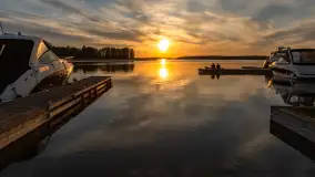 Zachód słońca nad jeziorem Święcajty, kwiecień 2024 r. - zdjęcie 4