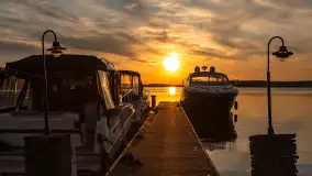 Zachód słońca nad jeziorem Święcajty, kwiecień 2024 r. - zdjęcie 3