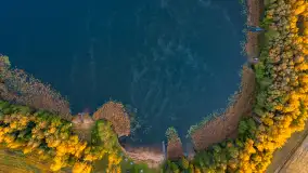 Jezioro Iławki z lotu ptaka o wschodzie słońca, październik 2024 r. - zdjęcie 10