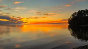 Zachód słońca nad jeziorem Dargin, port Dziki Harsz - zdjęcie 10