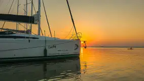 Zachód słońca nad Darginem złapany z wody, wrzesień 2024 r. - zdjęcie 1