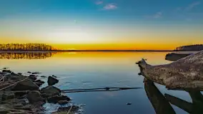 Wschód słońca nad jeziorem Dargin, most Sztynorcki, grudzień 2024 r. - zdjęcie 2