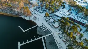 Zimowe jezioro Tajty i okolice z drona, styczeń 2025 r. - zdjęcie 8