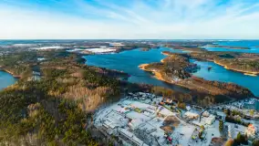 Zimowe jezioro Tajty i okolice z drona, styczeń 2025 r. - zdjęcie 24