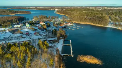 Zimowe jezioro Tajty i okolice z drona, styczeń 2025 r.