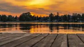 Zachód słońca nad jeziorem Bocznym w Rydzewie, maj 2024 r. - zdjęcie 24