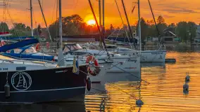 Zachód słońca nad jeziorem Bocznym w Rydzewie, maj 2024 r. - zdjęcie 2