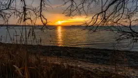 Zachód słońca nad jeziorem Dargin, styczeń 2025 r. - zdjęcie 1