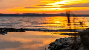 Zachód słońca nad jeziorem Dargin, styczeń 2025 r. - zdjęcie 2