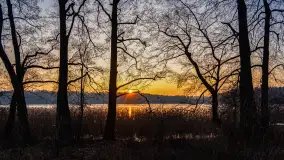 Zachód słońca nad jeziorem Okrągłym, luty 2025 r. - zdjęcie 6