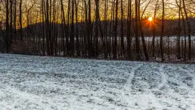 Zachód słońca nad jeziorem Skarż Wielki, luty 2025 r. - zdjęcie 16