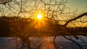 Jezioro Dargin przed zachodem słońca, luty 2025 r. - zdjęcie 3