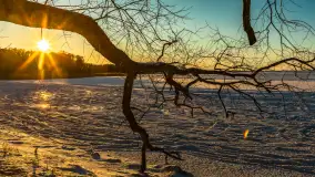 Jezioro Dargin przed zachodem słońca, luty 2025 r. - zdjęcie 1