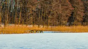 Zachód słońca nad jeziorem Kisajno, Piękna Góra, luty 2025 r. - zdjęcie 14
