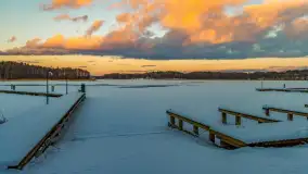 Zachód słońca nad jeziorem Kisajno, Piękna Góra, luty 2025 r. - zdjęcie 5