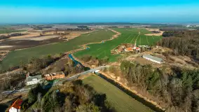 Rzeki Guber i Sajna na zdjęciach z drona, marzec 2025 r. - zdjęcie 19