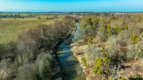 Rzeki Guber i Sajna na zdjęciach z drona, marzec 2025 r. - zdjęcie 28