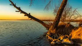 Zachód nad jeziorem Śniardwy, Szeroki Ostrów, marzec 2025 r. - zdjęcie 32