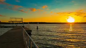 Zachód słońca nad jeziorem Kisajno, widziany z portu COS - zdjęcie 19